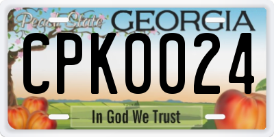 GA license plate CPK0024