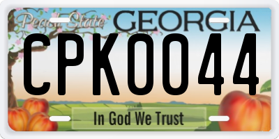 GA license plate CPK0044