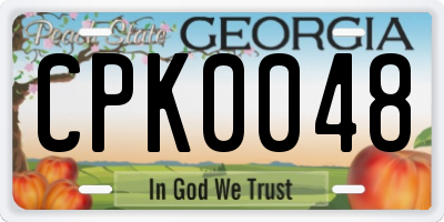 GA license plate CPK0048