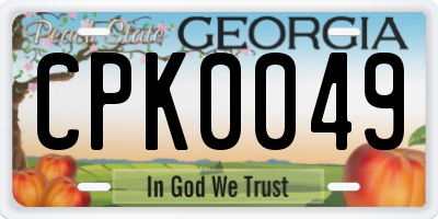 GA license plate CPK0049
