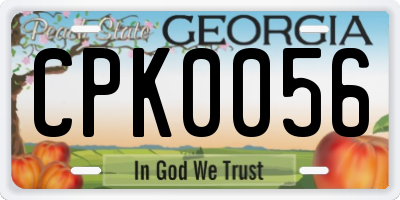 GA license plate CPK0056