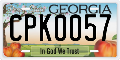 GA license plate CPK0057