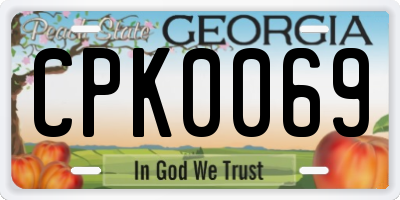 GA license plate CPK0069