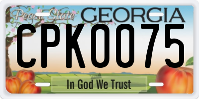 GA license plate CPK0075
