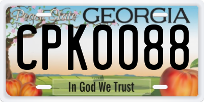 GA license plate CPK0088