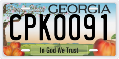 GA license plate CPK0091