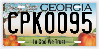 GA license plate CPK0095