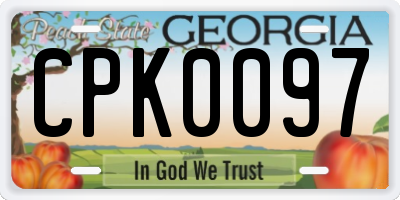 GA license plate CPK0097