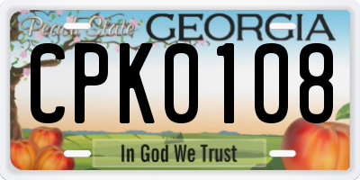 GA license plate CPK0108