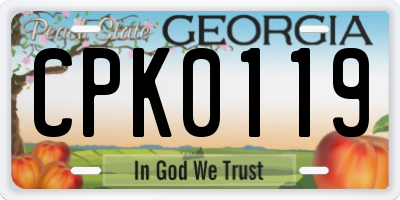 GA license plate CPK0119