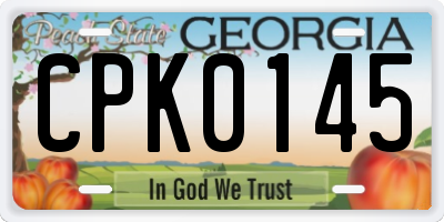 GA license plate CPK0145