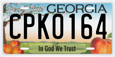GA license plate CPK0164