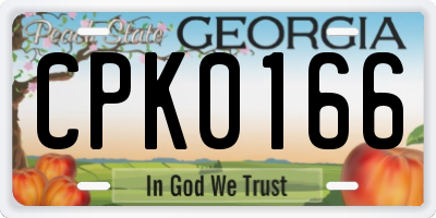 GA license plate CPK0166