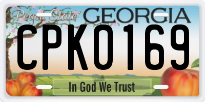 GA license plate CPK0169