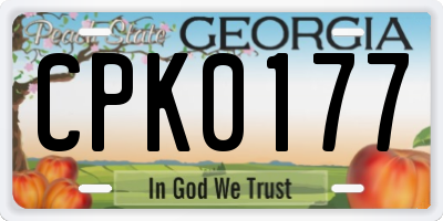 GA license plate CPK0177