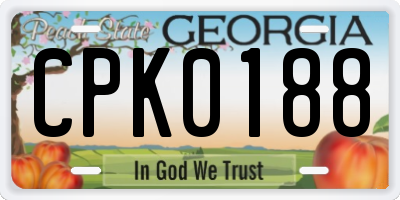 GA license plate CPK0188