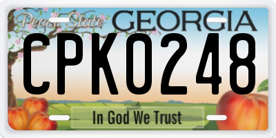 GA license plate CPK0248