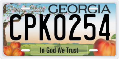 GA license plate CPK0254