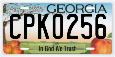 GA license plate CPK0256