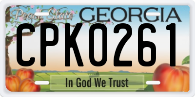 GA license plate CPK0261
