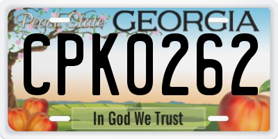 GA license plate CPK0262