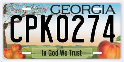 GA license plate CPK0274