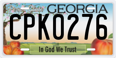 GA license plate CPK0276