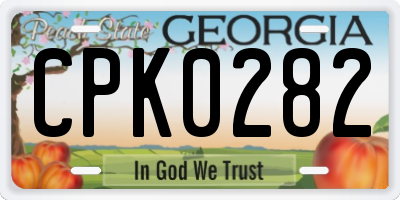 GA license plate CPK0282
