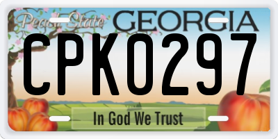 GA license plate CPK0297