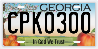GA license plate CPK0300