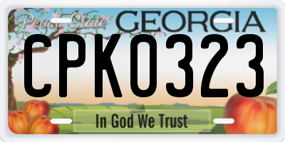 GA license plate CPK0323