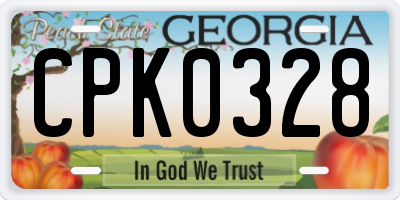 GA license plate CPK0328