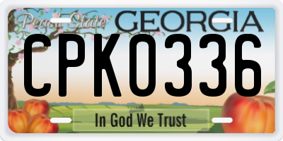 GA license plate CPK0336