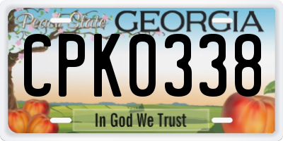GA license plate CPK0338