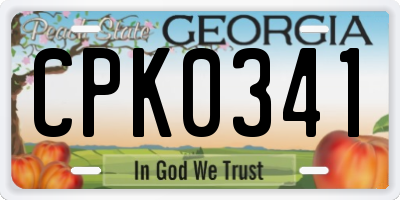 GA license plate CPK0341
