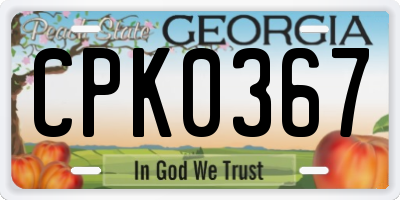 GA license plate CPK0367