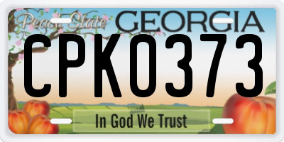 GA license plate CPK0373