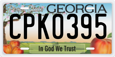 GA license plate CPK0395