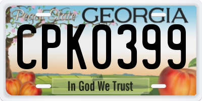 GA license plate CPK0399