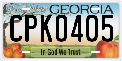 GA license plate CPK0405
