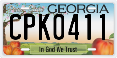 GA license plate CPK0411