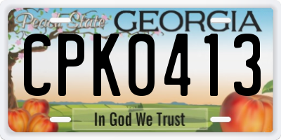 GA license plate CPK0413