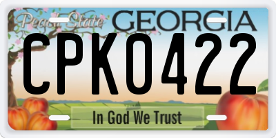 GA license plate CPK0422