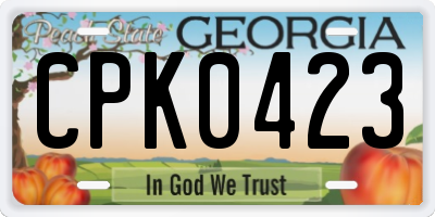 GA license plate CPK0423