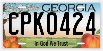 GA license plate CPK0424