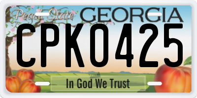 GA license plate CPK0425