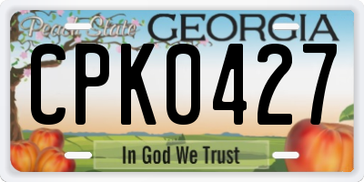 GA license plate CPK0427