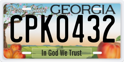 GA license plate CPK0432
