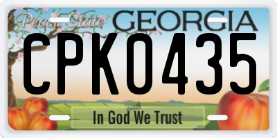 GA license plate CPK0435