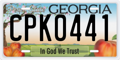 GA license plate CPK0441